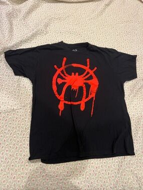 Spiderman Black Tee with Bold Red Spider Emblem